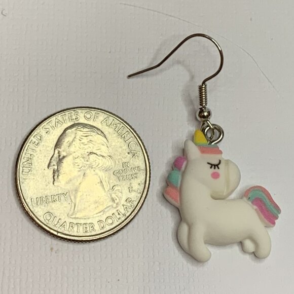 Unicorn Earring, Gift Idea, Unicorn Jewelry, Cute Earrings, Silly Earrings, Fun - Picture 3 of 5